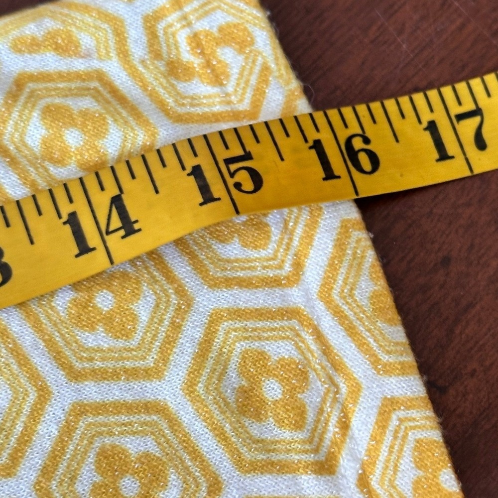 Atelier5 NWT Gözde Yilmaz Yellow Geometric Floral Striped Midi Dress Size L - Picture 12 of 14